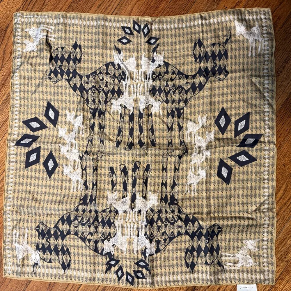 marja kurki ivana helsinki finland deer heritage argyle silk tan black scarf